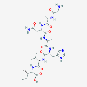 molecular formula C29H48N10O9 B14184174 Glycyl-L-alanyl-L-asparaginyl-L-alanyl-L-histidyl-L-valyl-L-isoleucine CAS No. 918630-37-2