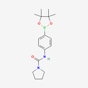 molecular formula C17H25BN2O3 B1418421 N-(4-(4,4,5,5-Tetramethyl-1,3,2-dioxaborolan-2-yl)phenyl)pyrrolidine-1-carboxamide CAS No. 874290-95-6