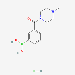 molecular formula C12H18BClN2O3 B1418424 (3-(4-Methylpiperazine-1-carbonyl)phenyl)boronic acid hydrochloride CAS No. 957060-92-3