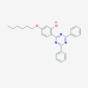 molecular formula C₂₇H₂₇N₃O₂ B141844 2-(4,6-二苯基-1,3,5-三嗪-2-基)-5-(己氧基)苯酚 CAS No. 147315-50-2