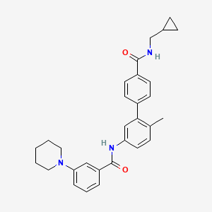 molecular formula C30H33N3O2 B14184557 [1,1'-Biphenyl]-4-carboxamide, N-(cyclopropylmethyl)-2'-methyl-5'-[[3-(1-piperidinyl)benzoyl]amino]- 