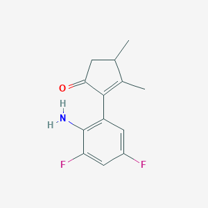 molecular formula C13H13F2NO B14184706 2-(2-Amino-3,5-difluorophenyl)-3,4-dimethylcyclopent-2-en-1-one CAS No. 912675-93-5