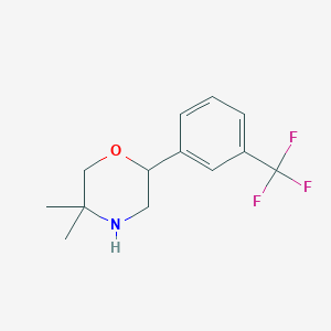 molecular formula C13H16F3NO B1418471 5,5-二甲基-2-[3-(三氟甲基)苯基]吗啉 CAS No. 1099623-12-7