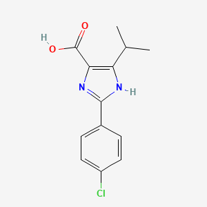 molecular formula C13H13ClN2O2 B1418475 2-(4-氯苯基)-5-(丙烷-2-基)-1H-咪唑-4-羧酸 CAS No. 1156076-19-5