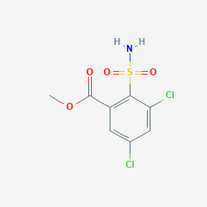 molecular formula C8H7Cl2NO4S B1418487 Methyl 3,5-dichloro-2-sulfamoylbenzoate CAS No. 1099660-62-4