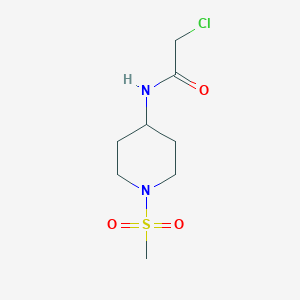 molecular formula C8H15ClN2O3S B1418493 2-氯-N-(1-甲磺酰基哌啶-4-基)乙酰胺 CAS No. 1157073-39-6
