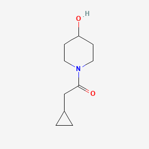 molecular formula C10H17NO2 B1418503 2-Cyclopropyl-1-(4-hydroxy-piperidin-1-yl)-ethanone CAS No. 1155464-77-9