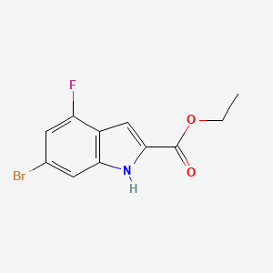 molecular formula C11H9BrFNO2 B1418505 ethyl 6-bromo-4-fluoro-1H-indole-2-carboxylate CAS No. 396075-55-1