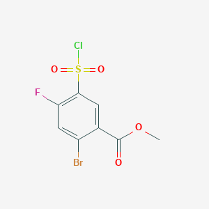 molecular formula C8H5BrClFO4S B1418507 Methyl 2-bromo-5-(chlorosulfonyl)-4-fluorobenzoate CAS No. 1155910-18-1