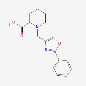 molecular formula C16H18N2O3 B1418509 1-[(2-Phenyl-1,3-oxazol-4-yl)methyl]piperidine-2-carboxylic acid CAS No. 1218557-77-7
