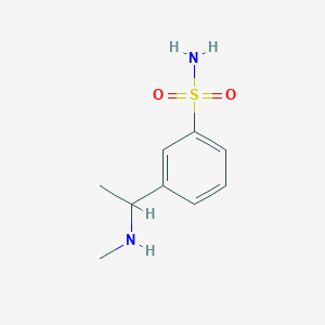molecular formula C9H14N2O2S B1418512 3-[1-(Methylamino)ethyl]benzene-1-sulfonamide CAS No. 1157112-20-3