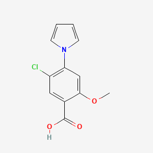 molecular formula C12H10ClNO3 B1418514 5-chloro-2-methoxy-4-(1H-pyrrol-1-yl)benzoic acid CAS No. 1153234-69-5
