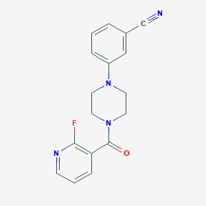 molecular formula C17H15FN4O B14185144 3-[4-(2-Fluoropyridine-3-carbonyl)piperazin-1-yl]benzonitrile CAS No. 921230-78-6