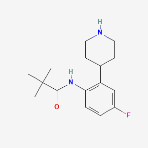 molecular formula C16H23FN2O B14185157 N-[4-Fluoro-2-(piperidin-4-yl)phenyl]-2,2-dimethylpropanamide CAS No. 872999-04-7