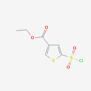 molecular formula C7H7ClO4S2 B1418522 5-(氯磺酰基)噻吩-3-甲酸乙酯 CAS No. 1155084-57-3