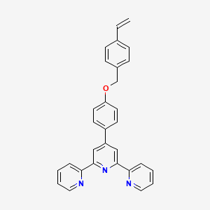 molecular formula C30H23N3O B14185227 4-[4-[(4-Ethenylphenyl)methoxy]phenyl]-2,6-dipyridin-2-ylpyridine CAS No. 861898-58-0