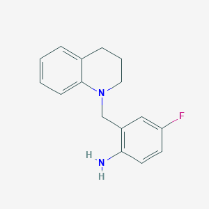 molecular formula C16H17FN2 B1418523 2-[3,4-Dihydro-1(2H)-quinolinylmethyl]-4-fluoroaniline CAS No. 1153396-20-3