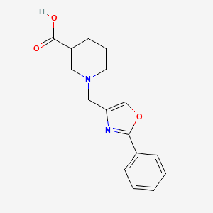 molecular formula C16H18N2O3 B1418530 1-[(2-苯基-1,3-恶唑-4-基)甲基]哌啶-3-羧酸 CAS No. 1155616-11-7