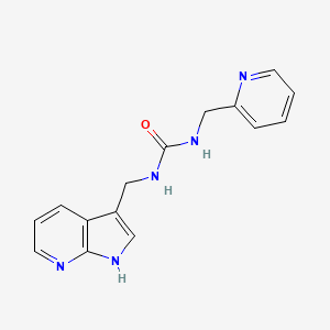 molecular formula C15H15N5O B14185331 Urea, N-(2-pyridinylmethyl)-N'-(1H-pyrrolo[2,3-b]pyridin-3-ylmethyl)- CAS No. 858117-24-5