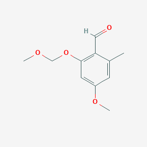 molecular formula C11H14O4 B14185377 4-Methoxy-2-(methoxymethoxy)-6-methylbenzaldehyde CAS No. 923017-39-4