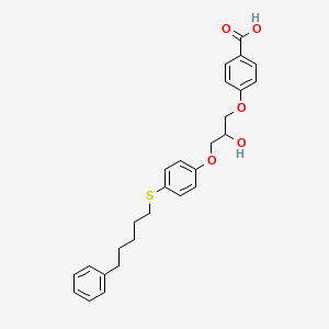 4-(2-Hydroxy-3-{4-[(5-phenylpentyl)sulfanyl]phenoxy}propoxy)benzoic acid