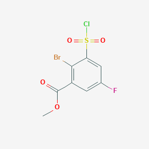 molecular formula C8H5BrClFO4S B1418547 2-溴-3-(氯磺酰基)-5-氟苯甲酸甲酯 CAS No. 1154149-58-2