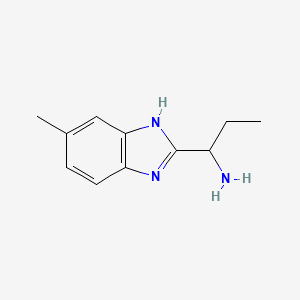 B1418550 1-(5-Methyl-1H-benzimidazol-2-YL)propan-1-amine CAS No. 884504-85-2