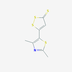 molecular formula C8H7NS4 B14185508 5-(2,4-Dimethyl-1,3-thiazol-5-yl)-3H-1,2-dithiole-3-thione CAS No. 918503-82-9