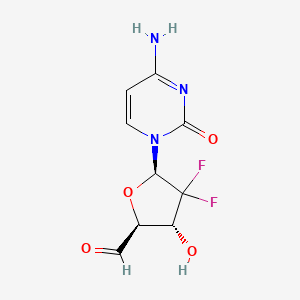 molecular formula C9H9F2N3O4 B14185519 4-Amino-1-(2-deoxy-2,2-difluoro-beta-D-erythro-pentodialdo-1,4-furanosyl)pyrimidin-2(1H)-one CAS No. 921221-41-2