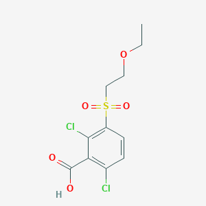 molecular formula C11H12Cl2O5S B1418552 2,6-二氯-3-(2-乙氧基乙磺酰基)苯甲酸 CAS No. 1155919-05-3