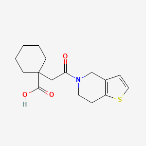 molecular formula C16H21NO3S B1418554 1-(2-氧代-2-{4H,5H,6H,7H-噻吩[3,2-c]吡啶-5-基}乙基)环己烷-1-羧酸 CAS No. 1156187-68-6