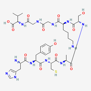 molecular formula C39H60N12O12S B14185602 L-Histidyl-L-tyrosyl-L-cysteinyl-L-alanyl-L-seryl-L-lysylglycylglycyl-L-valine CAS No. 921783-52-0