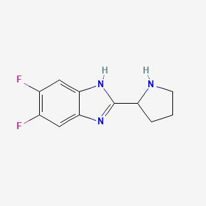 molecular formula C11H11F2N3 B1418563 5,6-二氟-2-(吡咯烷-2-基)-1H-苯并[d]咪唑 CAS No. 1154584-17-4