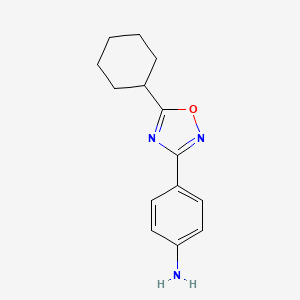 molecular formula C14H17N3O B1418565 4-(5-环己基-1,2,4-恶二唑-3-基)苯胺 CAS No. 96898-79-2