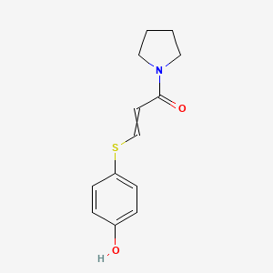 molecular formula C13H15NO2S B14185661 3-[(4-Hydroxyphenyl)sulfanyl]-1-(pyrrolidin-1-yl)prop-2-en-1-one CAS No. 918828-16-7