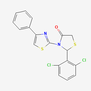 molecular formula C18H12Cl2N2OS2 B14185803 2-(2,6-Dichlorophenyl)-3-(4-phenyl-1,3-thiazol-2-yl)-1,3-thiazolidin-4-one CAS No. 924648-10-2