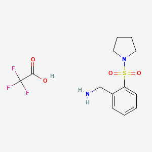 molecular formula C13H17F3N2O4S B14185806 Trifluoroacetic acid--1-[2-(pyrrolidine-1-sulfonyl)phenyl]methanamine (1/1) CAS No. 918812-55-2