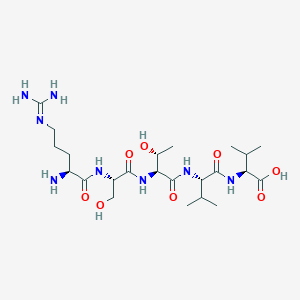 molecular formula C23H44N8O8 B14185831 N~5~-(Diaminomethylidene)-L-ornithyl-L-seryl-L-threonyl-L-valyl-L-valine CAS No. 923584-99-0