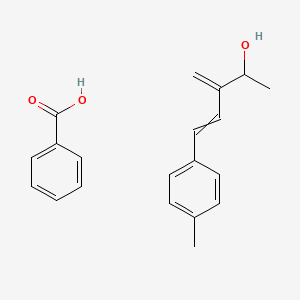 molecular formula C20H22O3 B14185882 Benzoic acid;3-methylidene-5-(4-methylphenyl)pent-4-en-2-ol CAS No. 835651-51-9