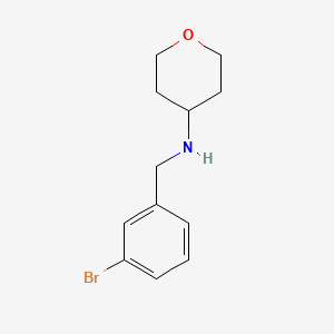 molecular formula C12H16BrNO B1418589 N-[(3-bromophenyl)methyl]oxan-4-amine CAS No. 1155634-49-3