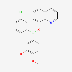 molecular formula C23H19BClNO3 B14185893 Borinic acid, (3-chlorophenyl)(3,4-dimethoxyphenyl)-, 8-quinolinyl ester CAS No. 873101-97-4