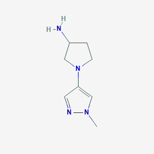 molecular formula C8H14N4 B1418593 1-(1-methyl-1H-pyrazol-4-yl)pyrrolidin-3-amine CAS No. 1153295-09-0
