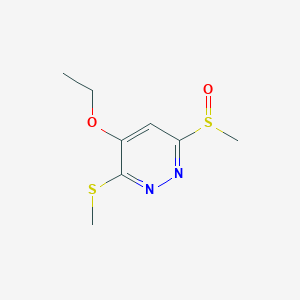 molecular formula C8H12N2O2S2 B14185944 Pyridazine, 4-ethoxy-6-(methylsulfinyl)-3-(methylthio)- CAS No. 874278-24-7