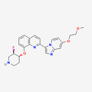 molecular formula C24H25FN4O3 B14185954 8-((trans)-3-Fluoropiperidin-4-yloxy)-2-(7-(2-methoxyethoxy)imidazo[1,2-a]pyridin-3-yl)quinoline 