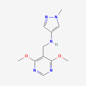 molecular formula C11H15N5O2 B1418596 N-[(4,6-dimethoxypyrimidin-5-yl)methyl]-1-methyl-1H-pyrazol-4-amine CAS No. 1156824-32-6