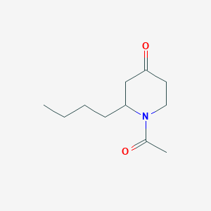 molecular formula C11H19NO2 B14185978 1-Acetyl-2-butylpiperidin-4-one CAS No. 919119-05-4