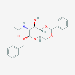 molecular formula C22H25NO6 B014186 N-((4aR,6S,7R,8R,8aS)-6-(Benzyloxy)-8-hydroxy-2-phenylhexahydropyrano[3,2-d][1,3]dioxin-7-yl)acetamide CAS No. 13343-63-0