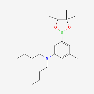 molecular formula C21H36BNO2 B14186026 N,N-dibutyl-3-methyl-5-(4,4,5,5-tetramethyl-1,3,2-dioxaborolan-2-yl)aniline CAS No. 883727-38-6