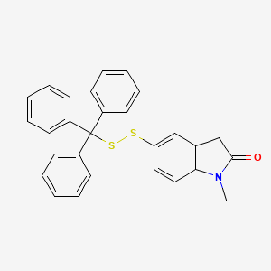 molecular formula C28H23NOS2 B14186029 1-Methyl-5-[(triphenylmethyl)disulfanyl]-1,3-dihydro-2H-indol-2-one CAS No. 864058-68-4