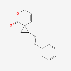 molecular formula C15H14O2 B14186213 (1S)-1-(2-Phenylethenyl)-5-oxaspiro[2.5]oct-7-en-4-one CAS No. 919299-08-4